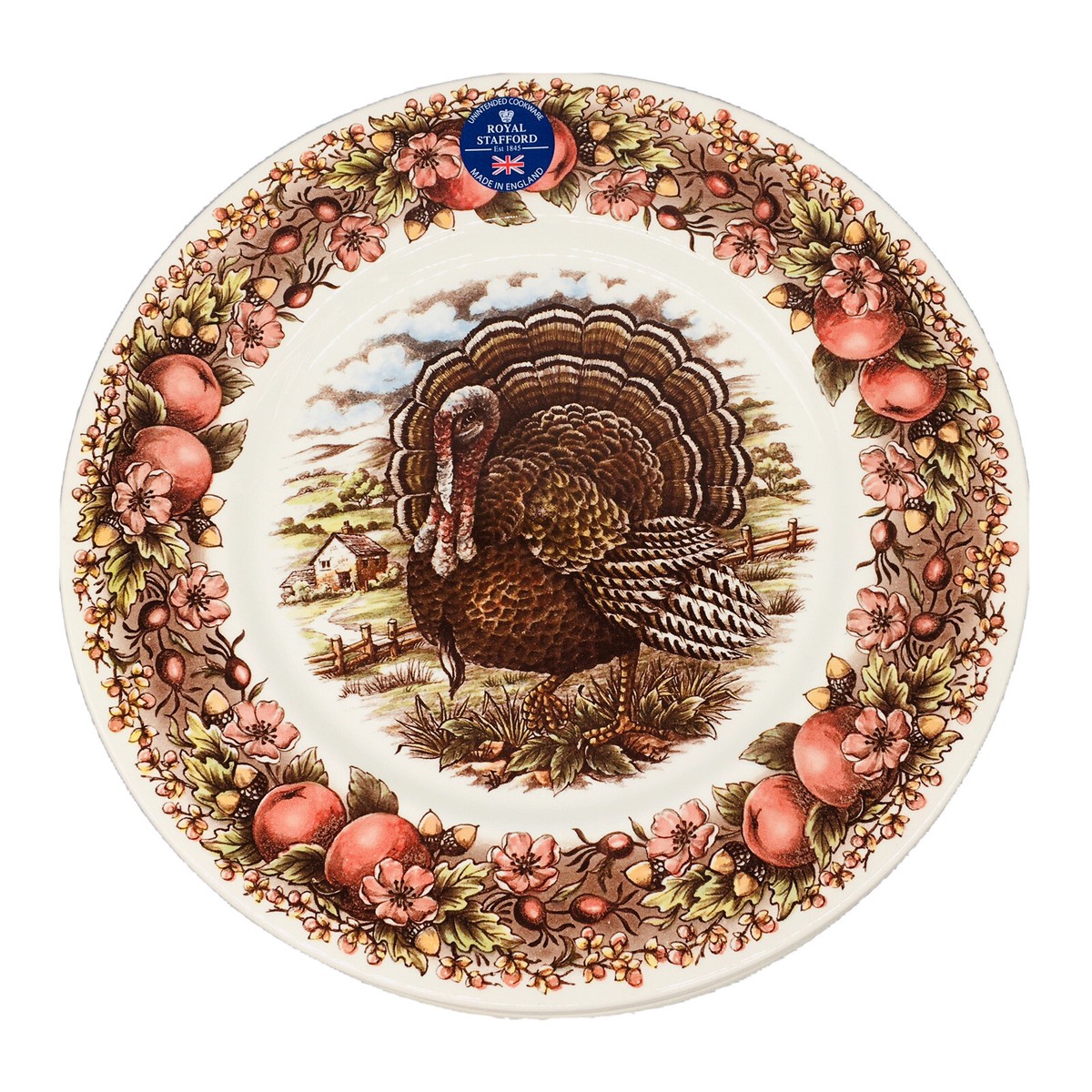 x6 Royal Stafford Turkey DINNER Plate Set Thanksgiving 11