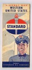 Vintage Late 1950s 'Standard Oil' Western USA Highway Road Map