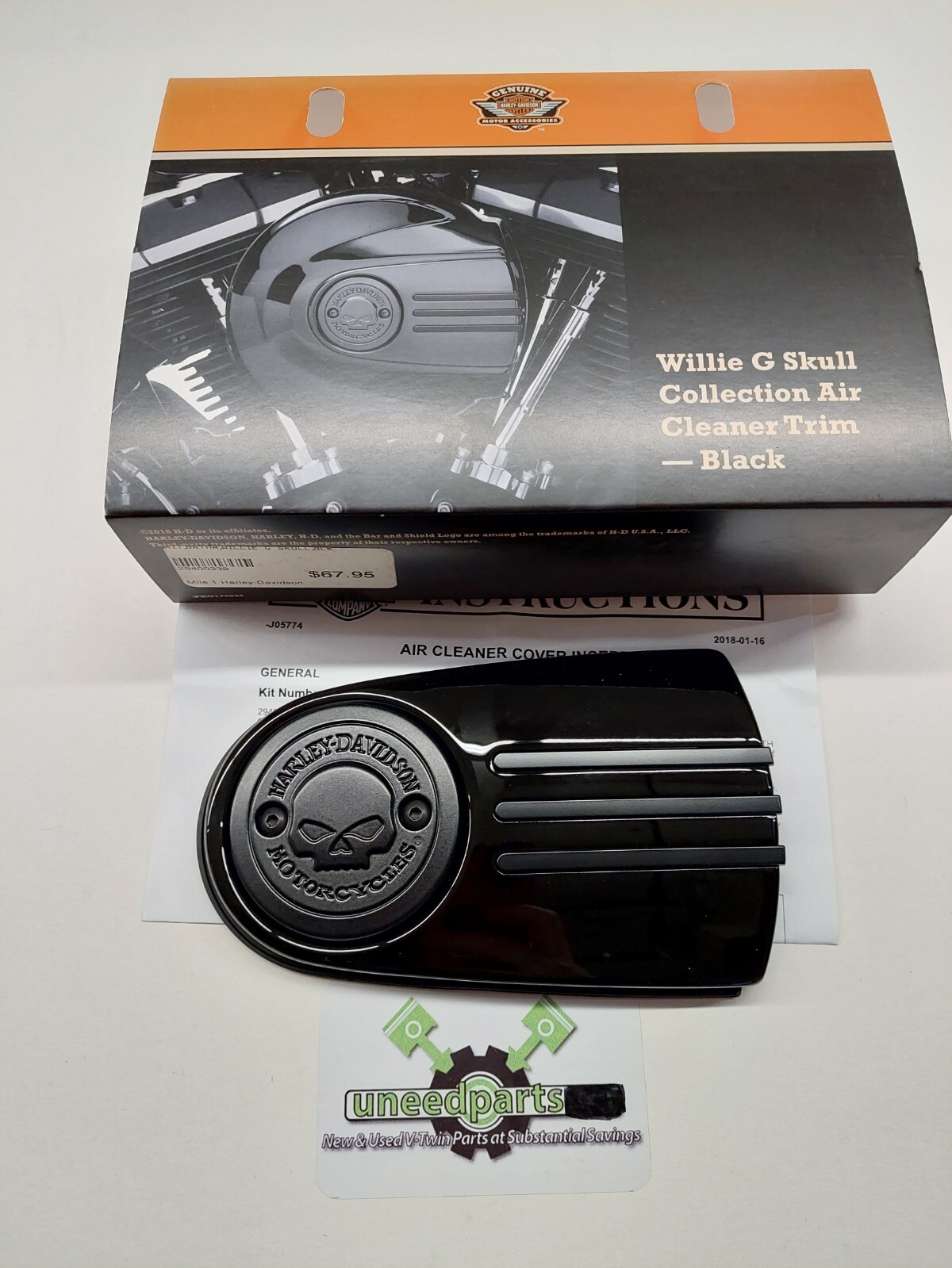 GENUINE HARLEY DAVIDSON Willie G Skull Air Cleaner Trim 29400339 eBay