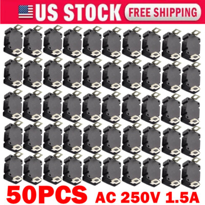 #ad 50x Curvy KAN 28 Flashlight Switch AC 250V 1.5A ON OFF Self Lock Push Button HOT $8.49