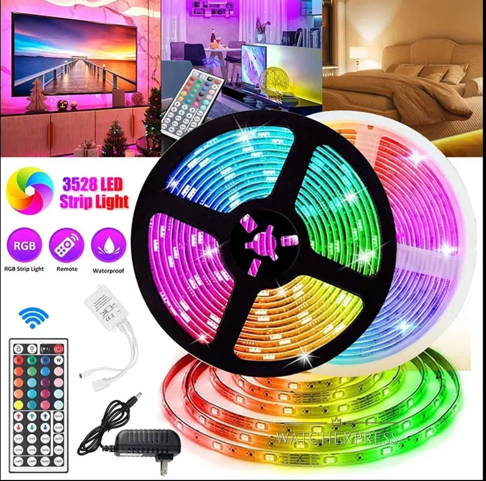 "Striscia LED RGB Multicolore 5M, Impermeabile, Telecomando, Decorazione Casa" - Immagine 2 di 4