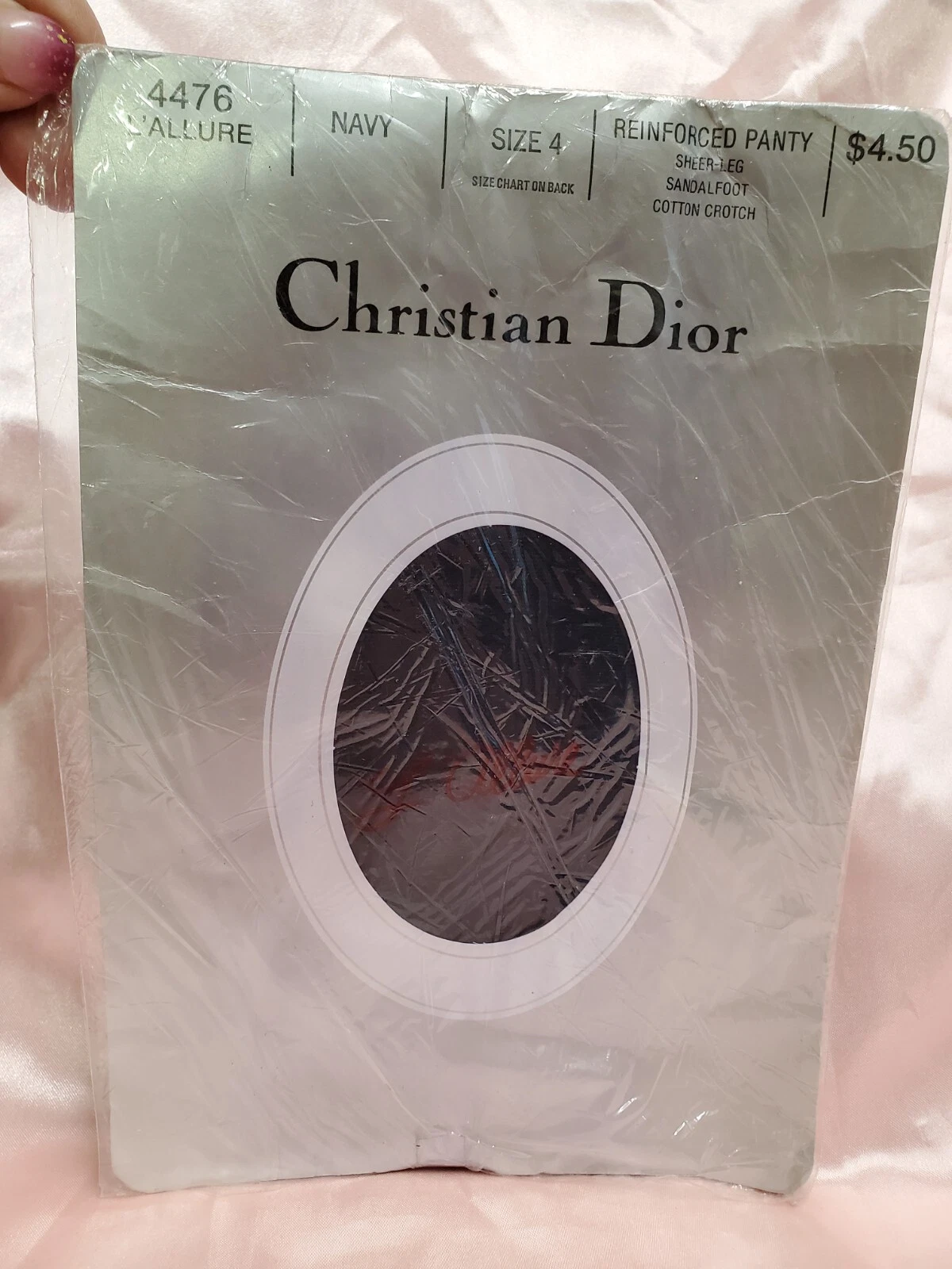 Culotte soyeuse vintage Christian Dior taille 4 bleu marine 4476 signature CD