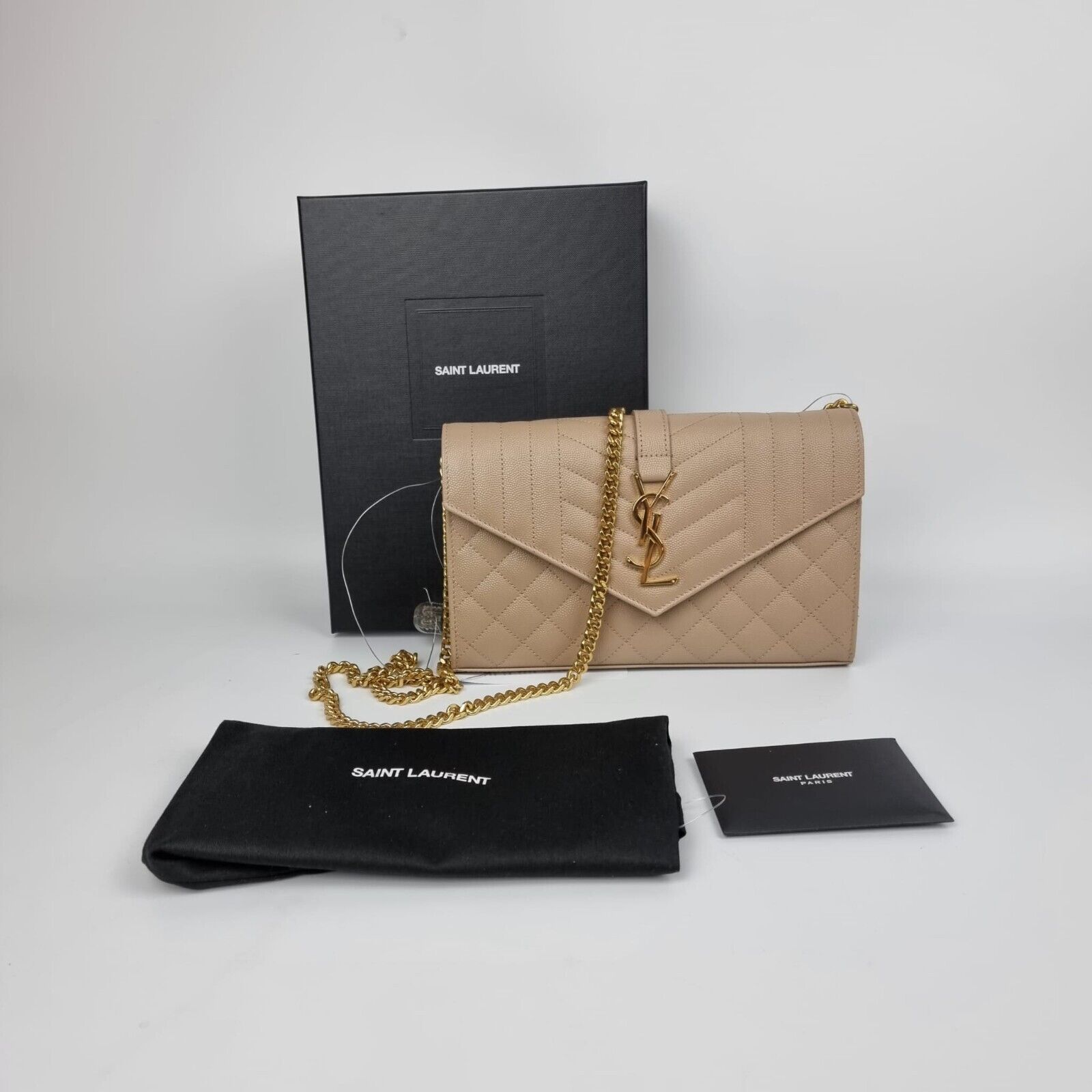 YSL Dark Beige Matelasse Leather Flap Wallet – Maidenlane Designer  Consignment