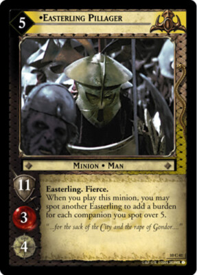 LOTR CCG 1x  Easterling Pillager - 10C41 - Foil Light Play Mount Doom