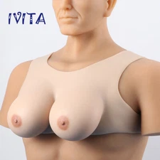 D CUP Crossdressers Silicone Breast Forms Transgender Breast Plate DQ Fake Boobs