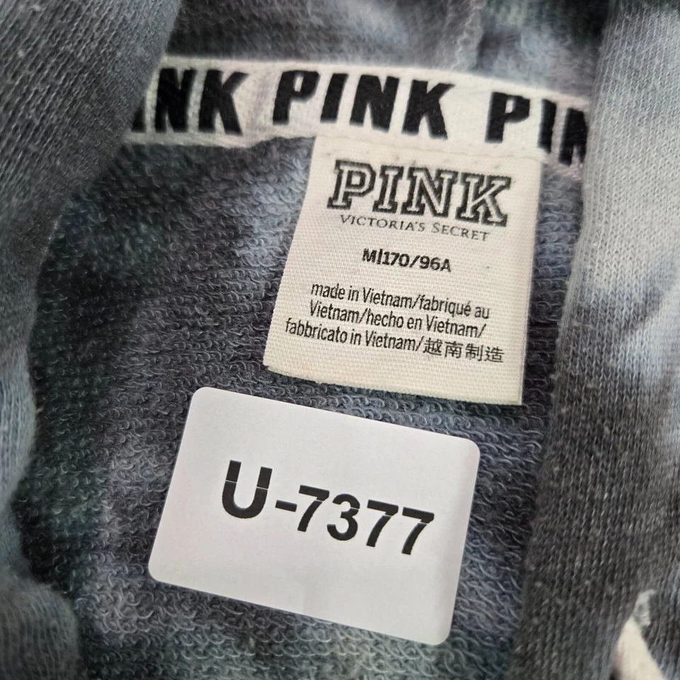 Sudadera Rosa Victorias Secret Mujer M Gris Tie Dye Terry Sudadera con Capucha Logo Cremallera Completa Foto 2 de 4