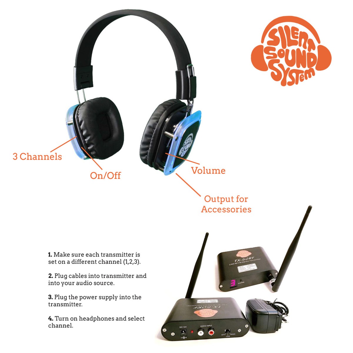 Silent Disco Sound System EXPANSION Pack (100 Headphones, NO