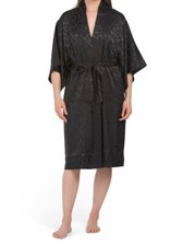 NEW Natori Decadence Silky Robe Animal Print Tonal Black Size S M L NWT