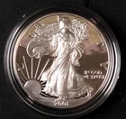 2001 W American Eagle Silver Proof Dollar Coin Box and COA as Issued by US Mint