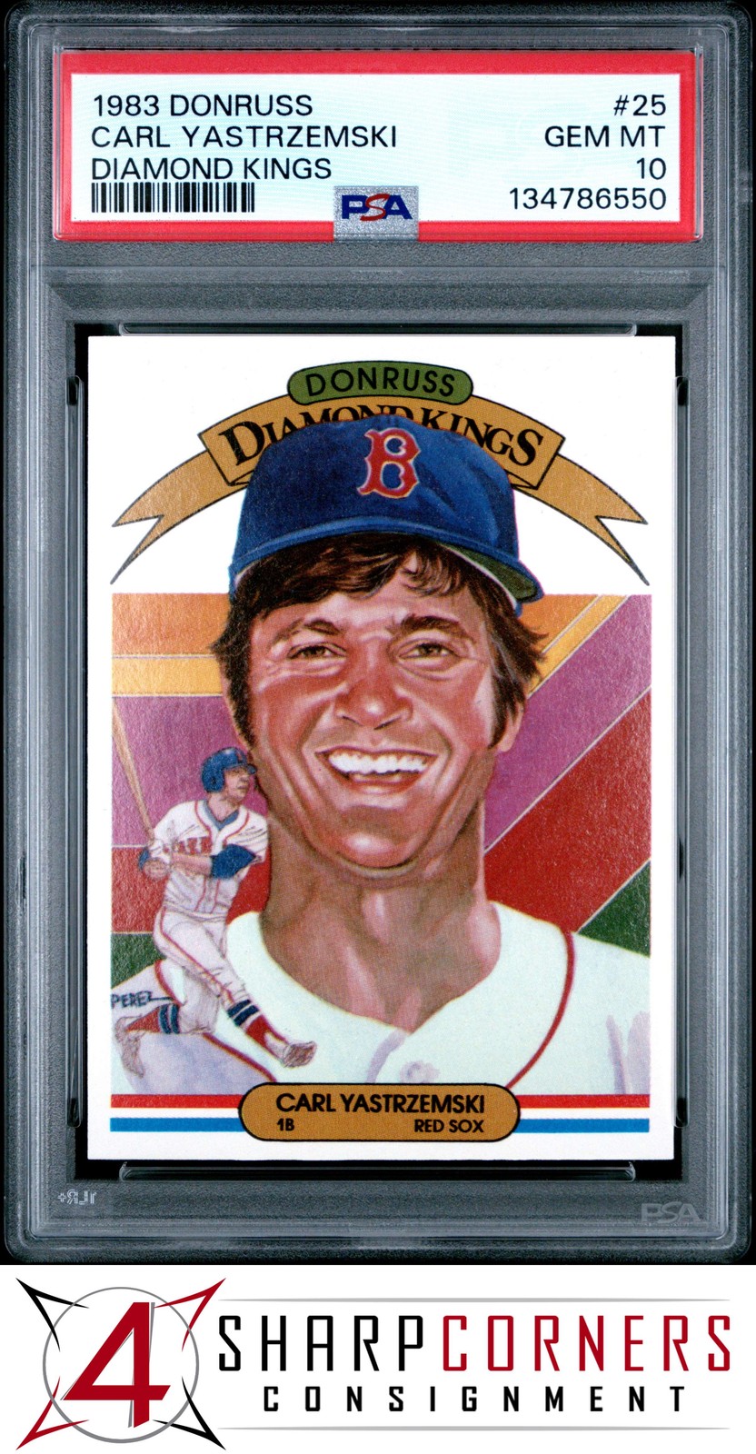 1983 DONRUSS DIAMOND KINGS #25 CARL YASTRZEMSKI RED SOX HOF PSA 10