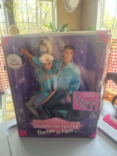 New Listingvintage 1997 Mattel Olympic USA Skater Barbie and Ken gift set,