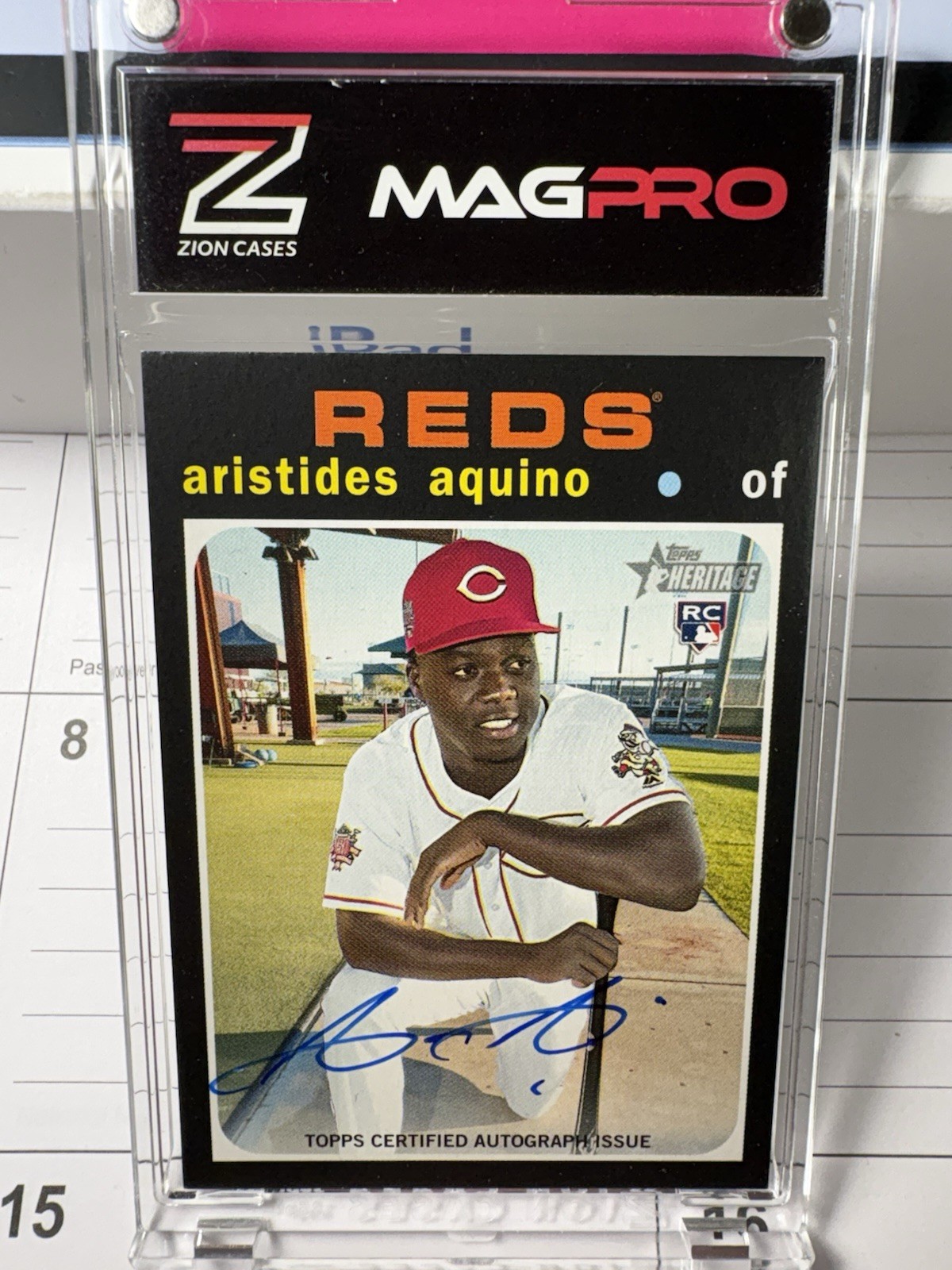 Aristides Aquino 2020 Topps Heritage Real One Rookie Auto #ROA-AAQ