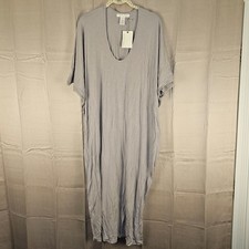 NWT Barefoot Dreams Womens Pewter Luxe Milk Jersey Caftan One Size OS