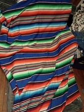 Lot of 2 Mexican Serape Falsa Blankets Yoga Beach Throw Southwestern Earth Ragz