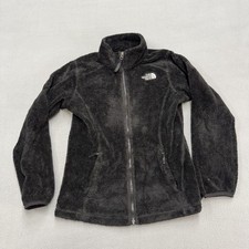 The North Face Jacket Girls Large 14/16 Black Osito Fleece Full Zip Cozy Warm