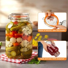 2X Large Clip Top Glass Jars with Lids Airtight 4100ml - Wide Mouth Mason Jars