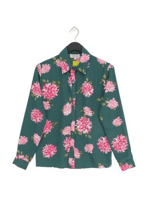 Dancing Leopard Damen Shirt UK 8 Grün 100% Polyester Basic