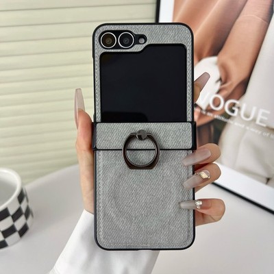 Dustproof Rugged Cover PU Leather Ring Magnetic Case For Samsung Z Flip 7 6 5 4