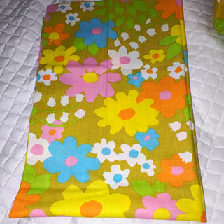 Vintage Pacific No Iron Extra Strength Muslin Floral Flat Sheet 81 x 104.