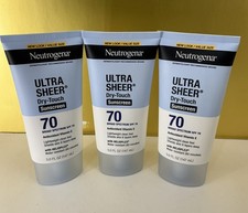 3x Neutrogena Ultra Sheer Dry-Touch SPF 70 Sunscreen Lotion 3 Oz EA Exp 09/2028