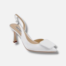Badgley Mischka Women's White Graciella Pointed-Toe Pumps Shoes Size 10