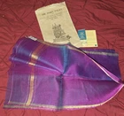 Vintage Sari Indian Pure Silk Hand Woven with Tag & Bag