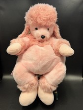 RUSS Pink Poodle Dog 18  Plush Backpack Zippered Adjustable Stuffed Bag Purse