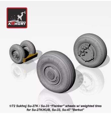 Armory AR AW72034 Scale 1/72 Sukhoj Su27K / Su33 Flanker wheels w/weighted tires