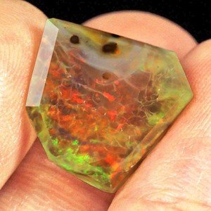 4.3Ct African Crystal Opal Play Of Color Facet Cut UQSL555