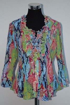 KRISS Damen Abend Bluse Crash gesmockt Ca. M ohne Etikett Top Zustand