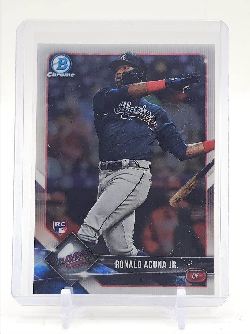 RONALD ACUNA JR. 2018 BOWMAN CHROME BASEBALL ROOKIE BRAVES #40 RC Q4846