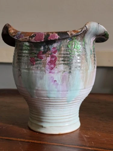 Weller Pottery  7 1/2 Fleron Hand Made Vase HTF Artist Signed  Factory MINT