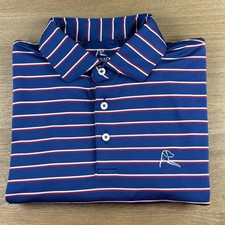 Rhoback Polo Shirt Mens Medium M American Flag USA Stripe Performance Golf