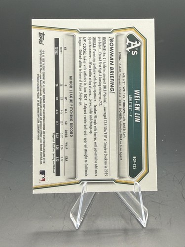 2026 Bowman #BCP-125 Wei-En Lin Chrome Prospects MOJO Refraktor - Bild 2 von 2
