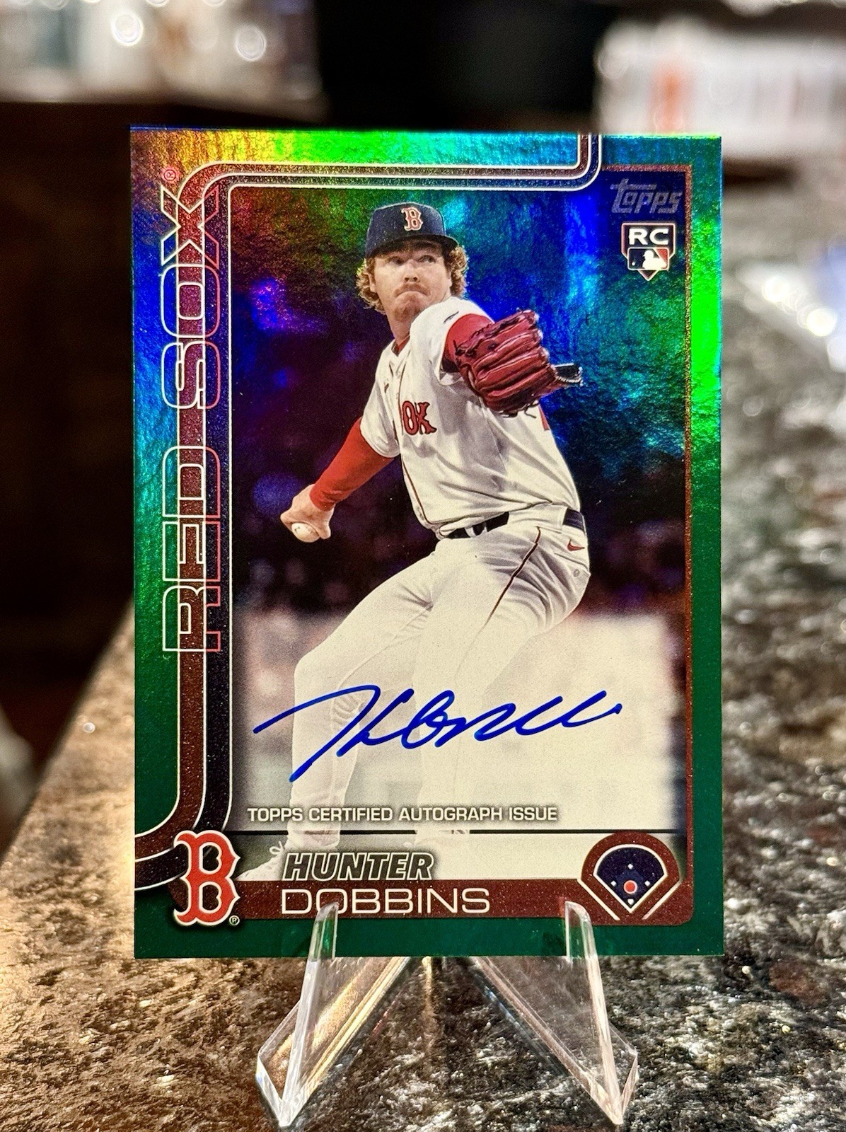 2025 Topps Update HUNTER DOBBINS RC #/99 GREEN REAL ONE AUTO Red Sox Rookie