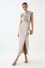 Misspap Champagne Midi Dress Womens Occasion Dresses