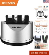 Knife Scissors Sharpener- Ceramic, Tungsten Carbide- Sharpening Tool for Blades