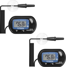2-Pack LCD Digital Aquarium Thermometer Fish Tank Water Terrarium Temperature wi
