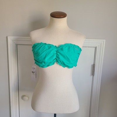 Guess Y2K Bling Bikini Swim Top Size XL Bandeau Strapless Swimsuit Bathing Suit