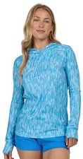 Salty Crew Apex Women's Hooded Sun Shirt - Pool Blue - New