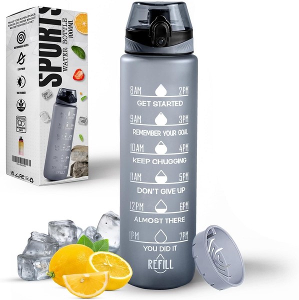 Roe Tenpo Tritan Trinkflasche 1L Bpa-Frei SpüLmaschinenfest Auslaufsicher Sport-image