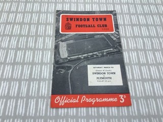 Swindon Town v Plymouth Argyle 1956/57 Division 3 South 9th March 1957