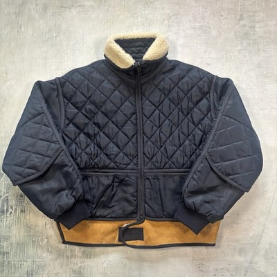 Chevignon Cosmo 20 Quilt Jacke L Navy mit  Teddy/Lammfell und Wildleder Vintage