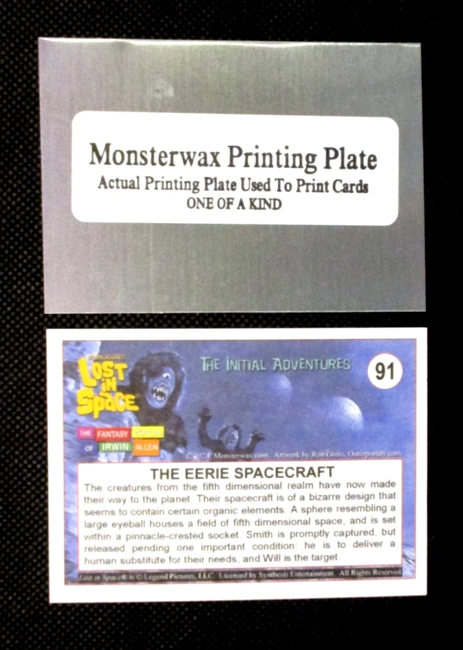 Lost in Space Cards "THE INITIAL ADVENTURES" CYAN PRINTING PLATE 1/1 + CARD #91 - Image 2 of 3