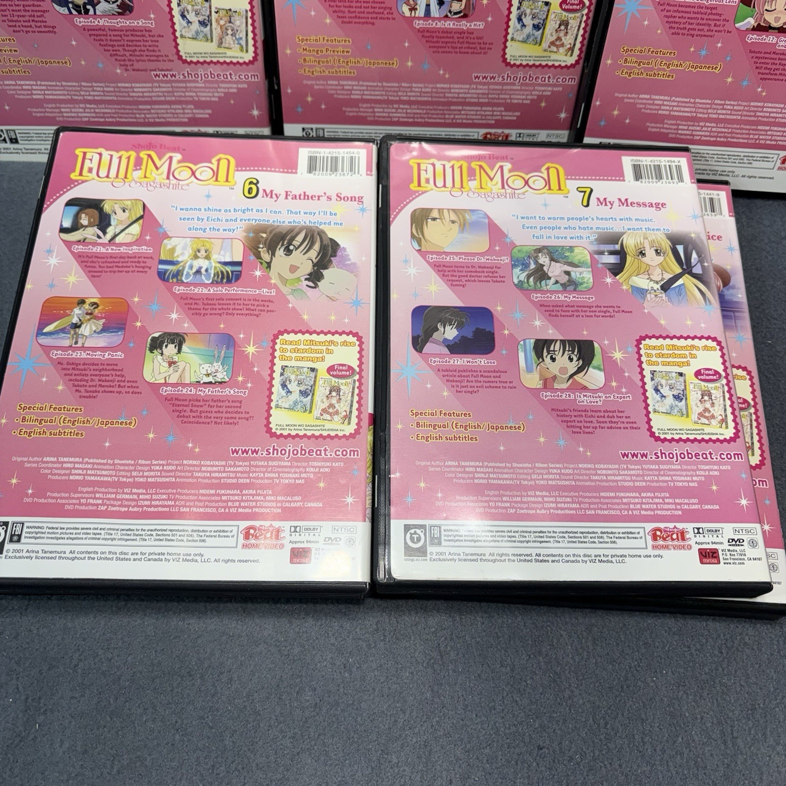 Full Moon O Sagshite 7 DVD Lot (Viz Media 2006) Volume 1 2 3 4 5 6 7