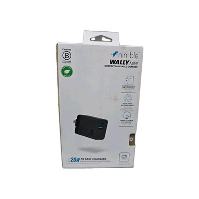 Nimble Wally Mini+Compact Dual Wall Charger 20W PD Quick Charging USB-C & USB-A