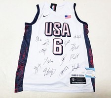 2024 Basketball World Winner Multi Autographed LeBron James Jersey Book COA