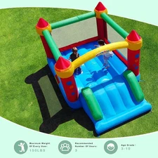 Inflatable Bounce House Bouncy Jumping Castle with Air Blower Slide for Kids