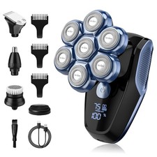 Head Shaver for Bald Men 5-in-1 Electric Razor IPX7 Waterproof LED Type-C