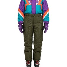 VINTAGE FERA Skiwear Womens Ski Snow Pants Army Green Snowboarding Sz 8 26x30